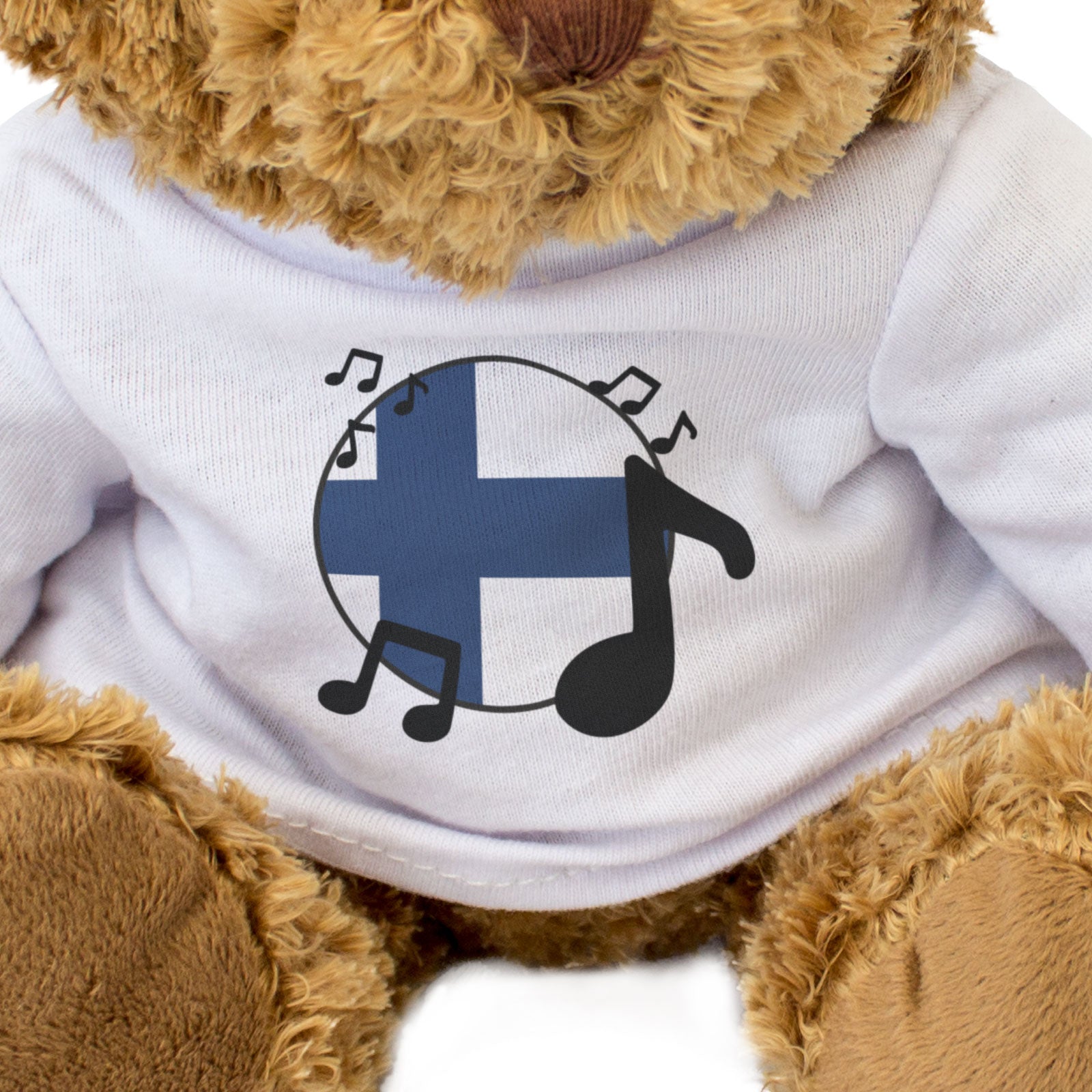 FINLAND FLAG (MUSICAL NOTES) - Teddy Bear - Finnish Music Fan Gift Present