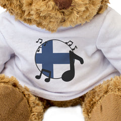 FINLAND FLAG (MUSICAL NOTES) - Teddy Bear - Finnish Music Fan Gift Present