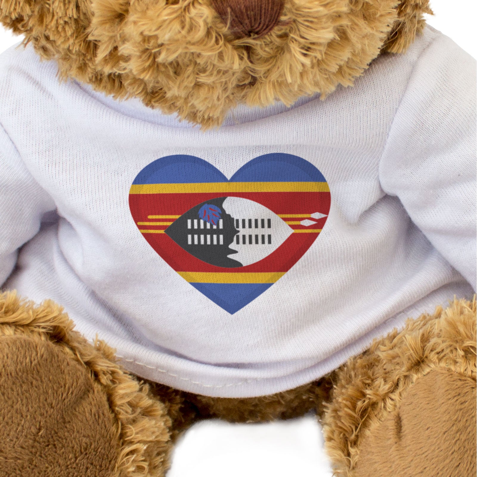 ESWATINI FLAG HEART - Teddy Bear - Cute Cuddly Soft Adorable - Gift Present