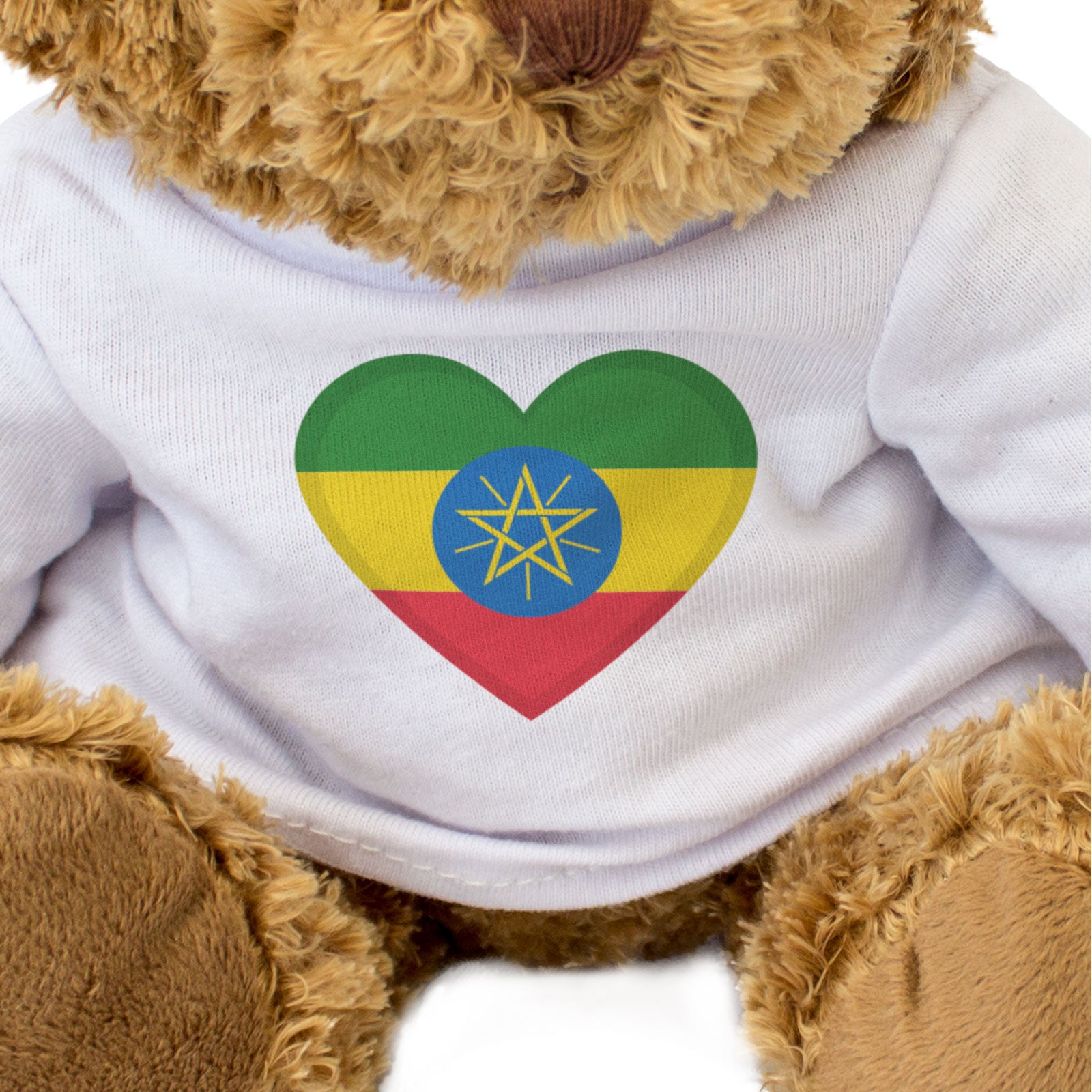 ETHIOPIA FLAG HEART - Teddy Bear - Cute Cuddly Soft - Ethiopian Gift Present