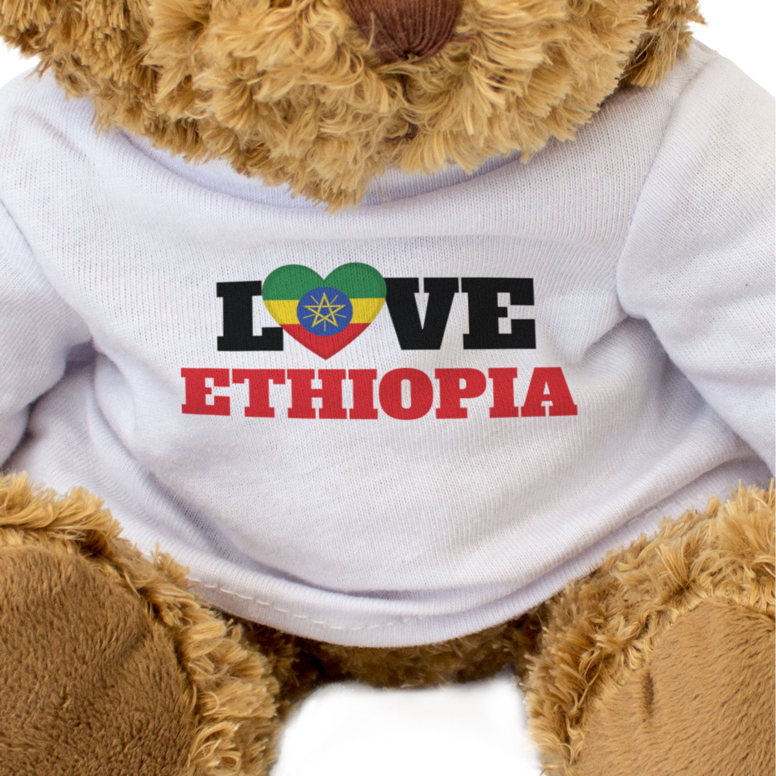 LOVE ETHIOPIA (FLAG HEART) - Teddy Bear - Cute - Funny Souvenir Gift Present
