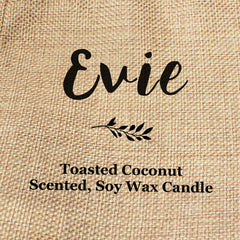 Evie personalised faux-burlap candle gift bag