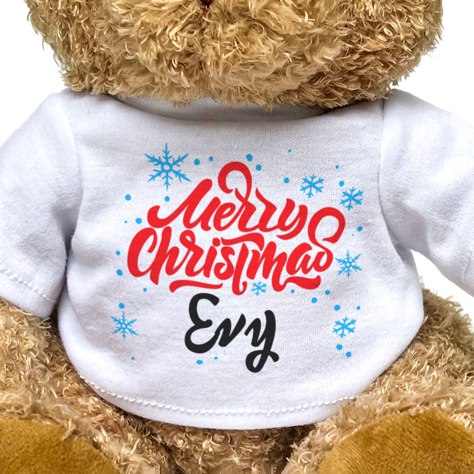 MERRY CHRISTMAS EVY - Teddy Bear - Cute Cuddly Soft - Xmas Gift Present