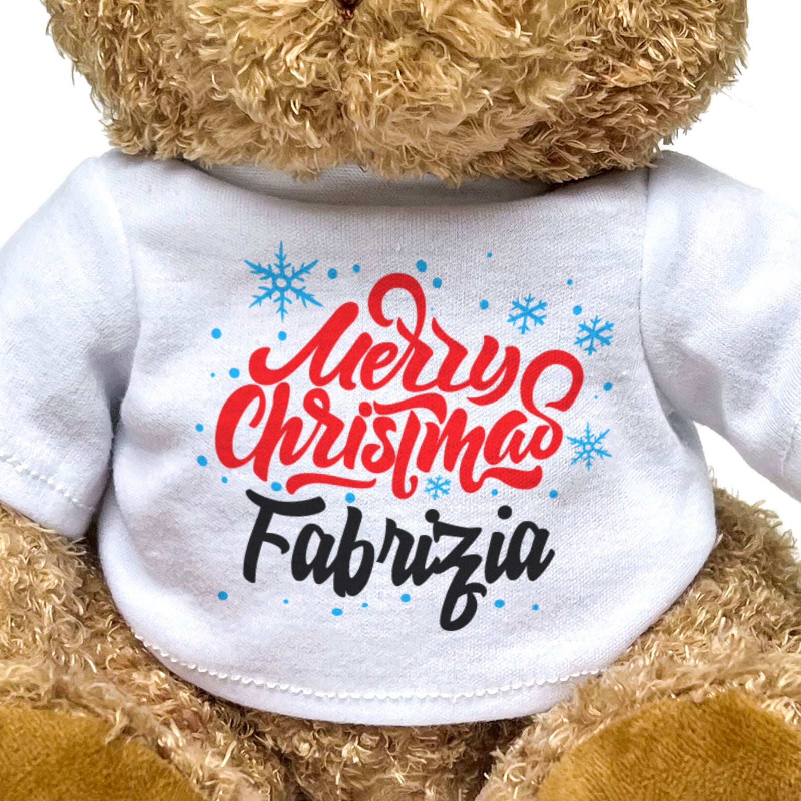 MERRY CHRISTMAS FABRIZIA - Teddy Bear - Cute Cuddly Soft - Xmas Gift Present