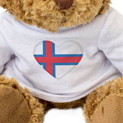 FAROE ISLANDS FLAG HEART - Teddy Bear - Cute Cuddly Soft - Faroese Gift Present