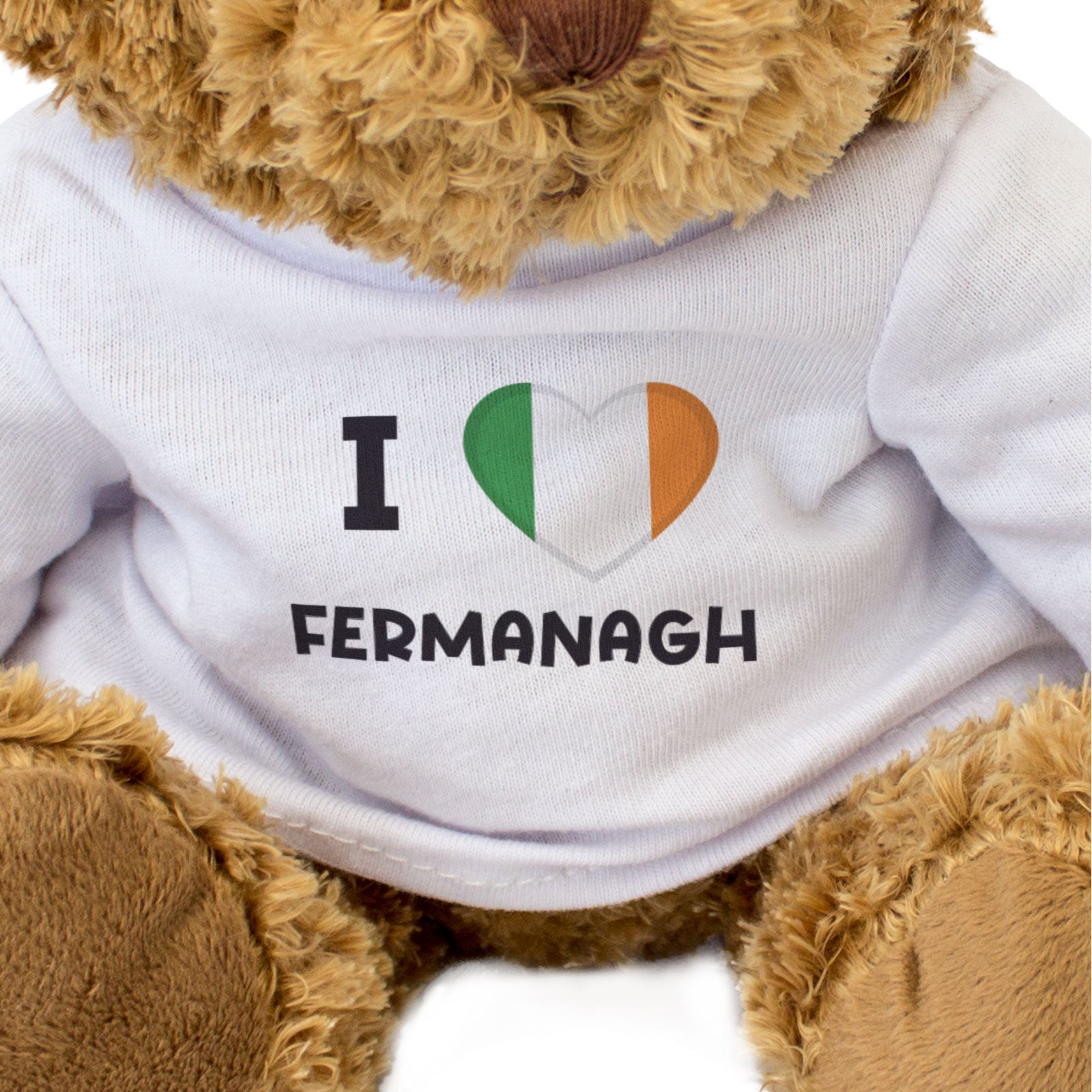 I LOVE FERMANAGH (IRISH FLAG) - Teddy Bear - County Fermanagh Gift Present
