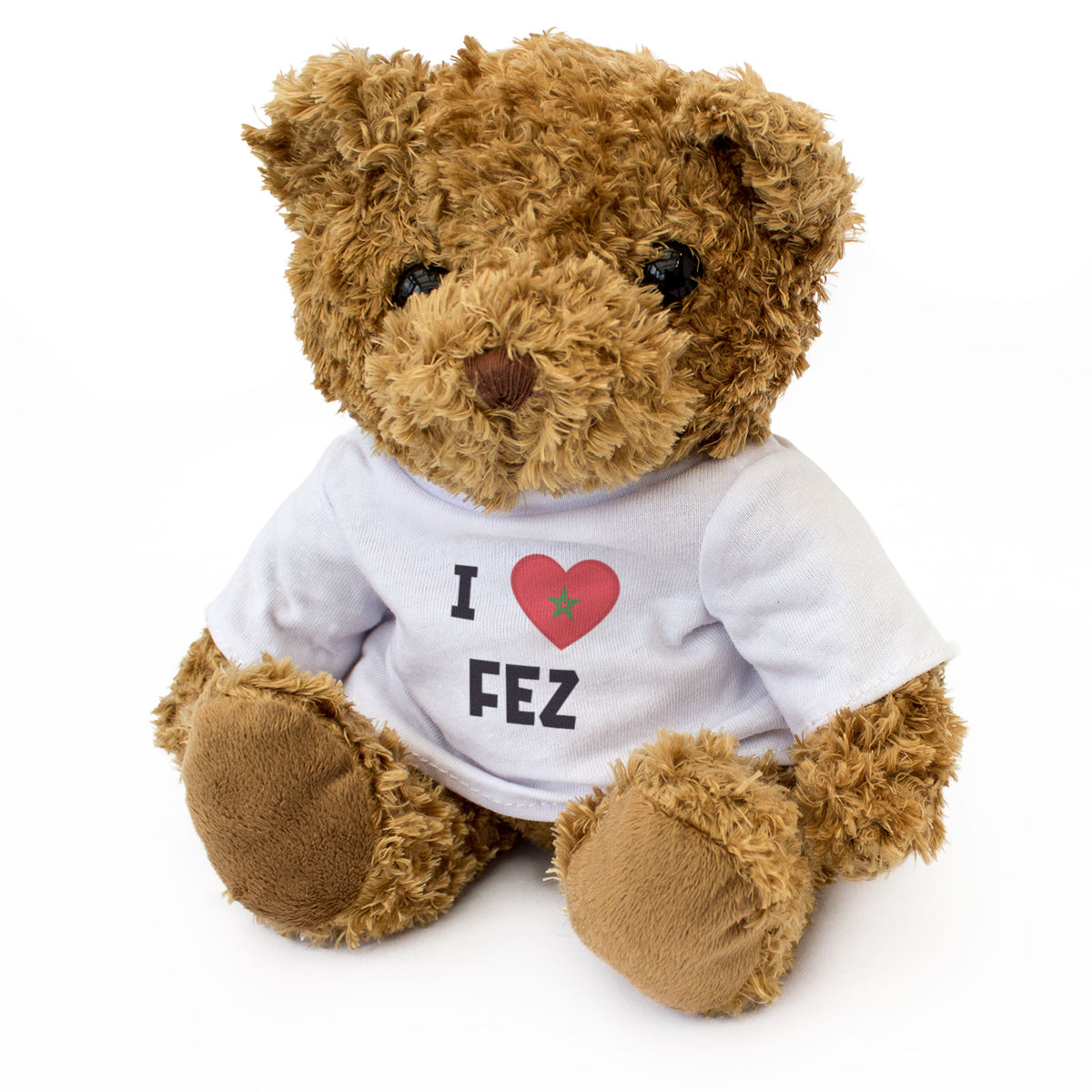 I LOVE FEZ (MOROCCO FLAG) - Teddy Bear - Cute Cuddly Soft - Gift Present