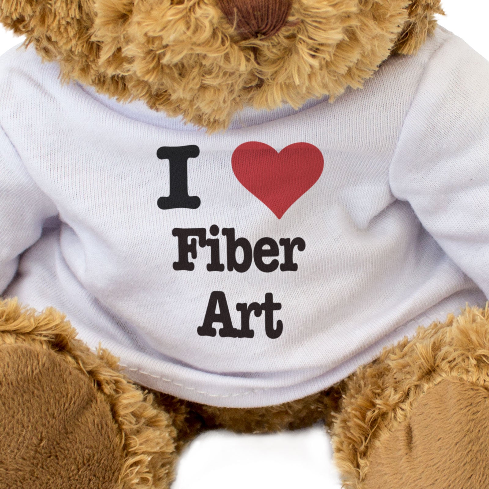 I LOVE FIBER ART - Teddy Bear - Cute Funny Soft - Arts & Crafts Gift Present