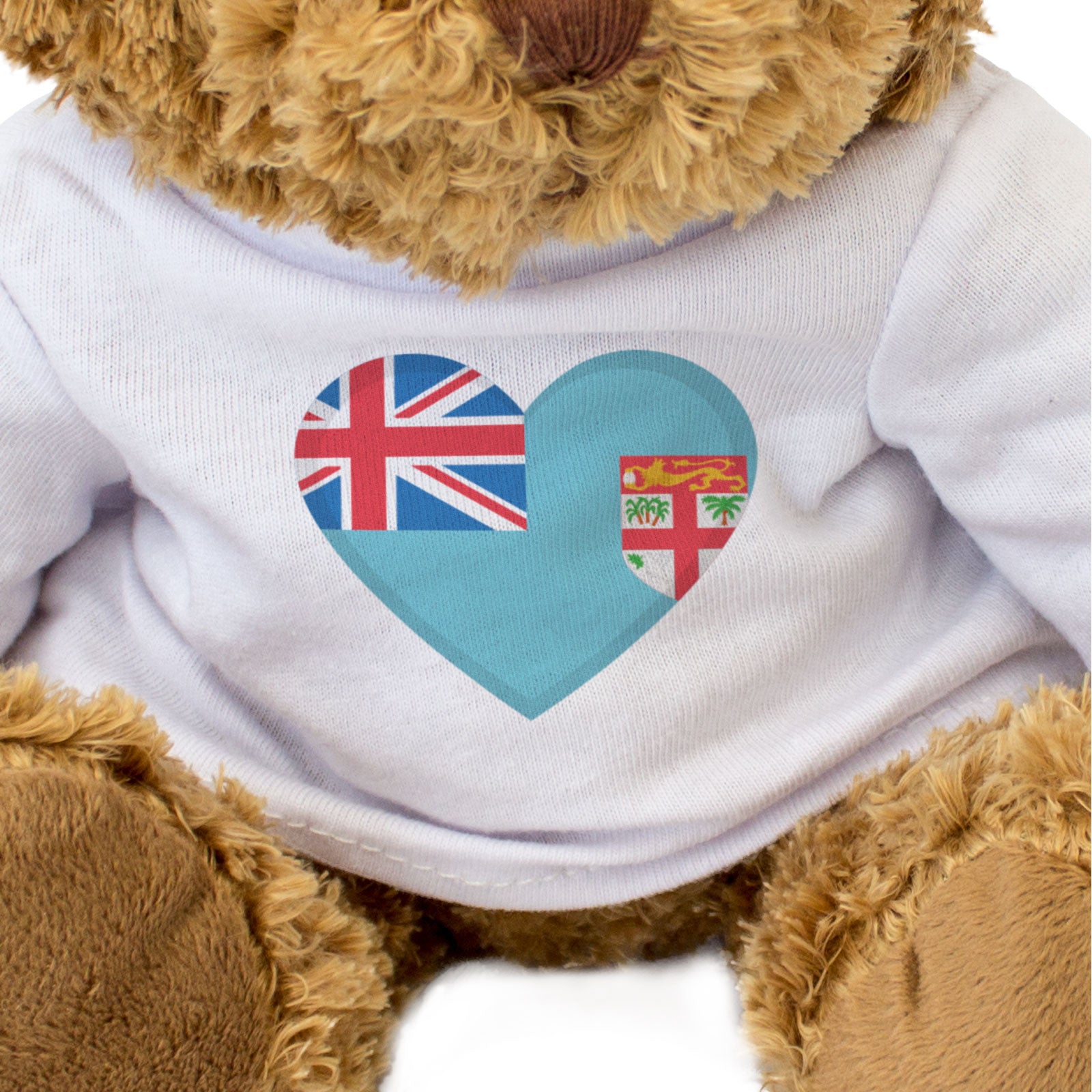 FIJI FLAG HEART - Teddy Bear - Cute Cuddly Soft Adorable - Fijian Gift Present