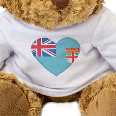 FIJI FLAG HEART - Teddy Bear - Cute Cuddly Soft Adorable - Fijian Gift Present