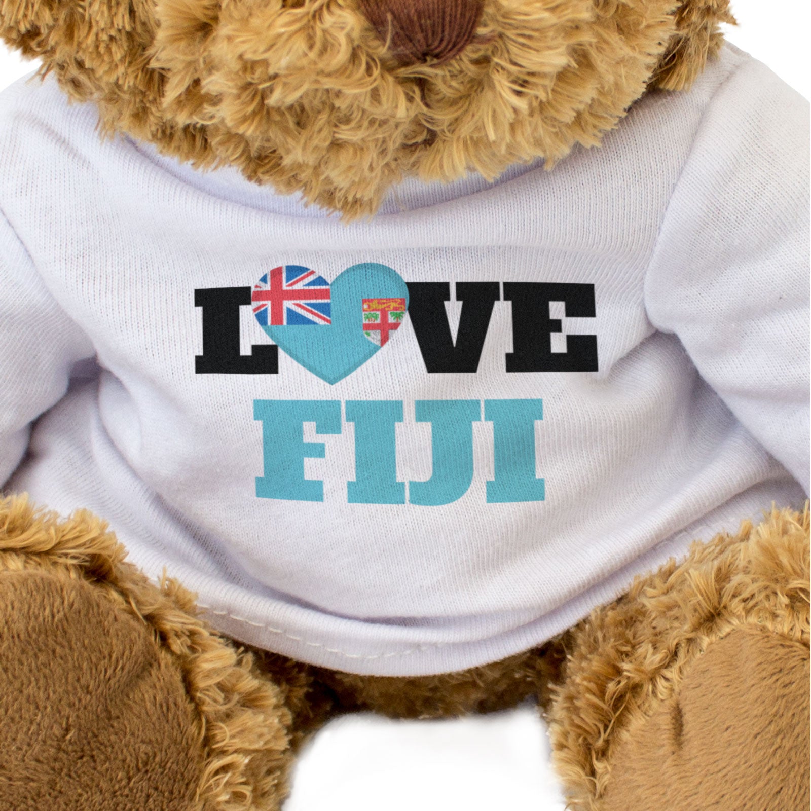 LOVE FIJI (FLAG HEART) - Teddy Bear - Cute Funny Soft - Souvenir Gift Present