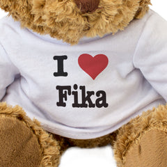 I LOVE FIKA - Teddy Bear - Cute Soft - Funny Swedish Coffee Break Gift Present