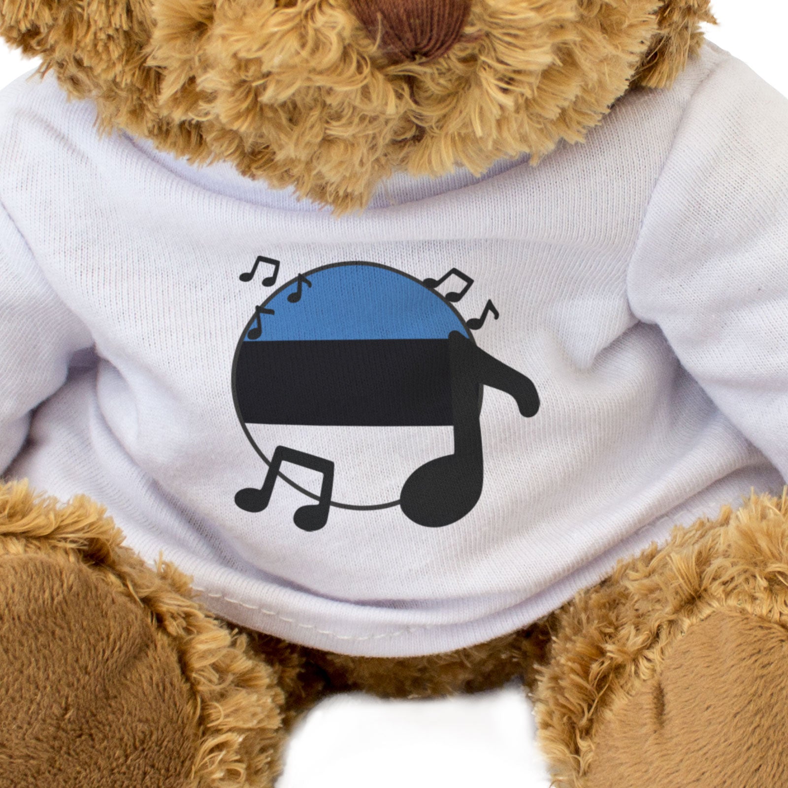 ESTONIA FLAG (MUSICAL NOTES) - Teddy Bear - Estonian Music Fan Gift Present