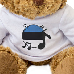 ESTONIA FLAG (MUSICAL NOTES) - Teddy Bear - Estonian Music Fan Gift Present