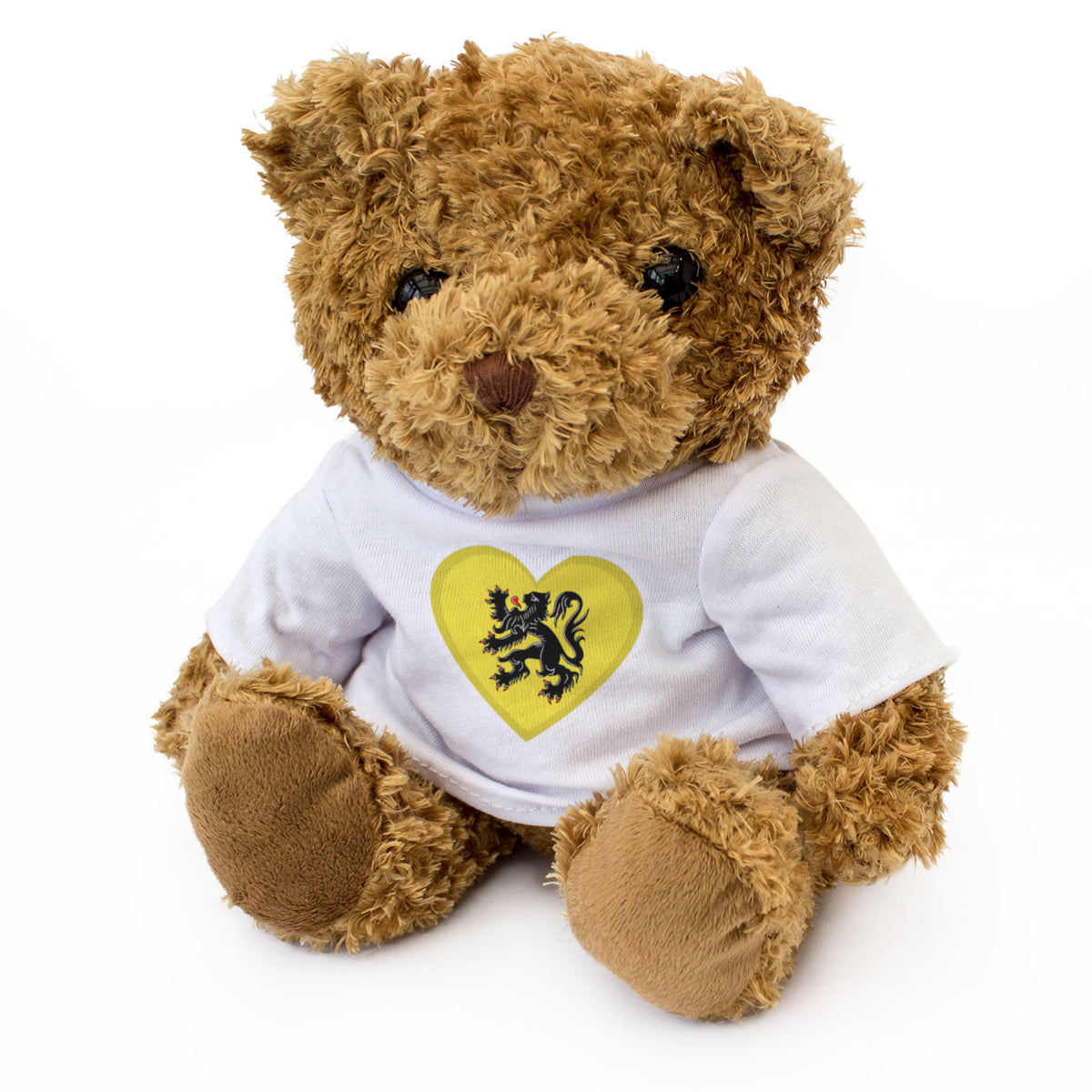 FLANDERS FLAG HEART - Teddy Bear - Cute Cuddly Soft - Flemish Gift Present