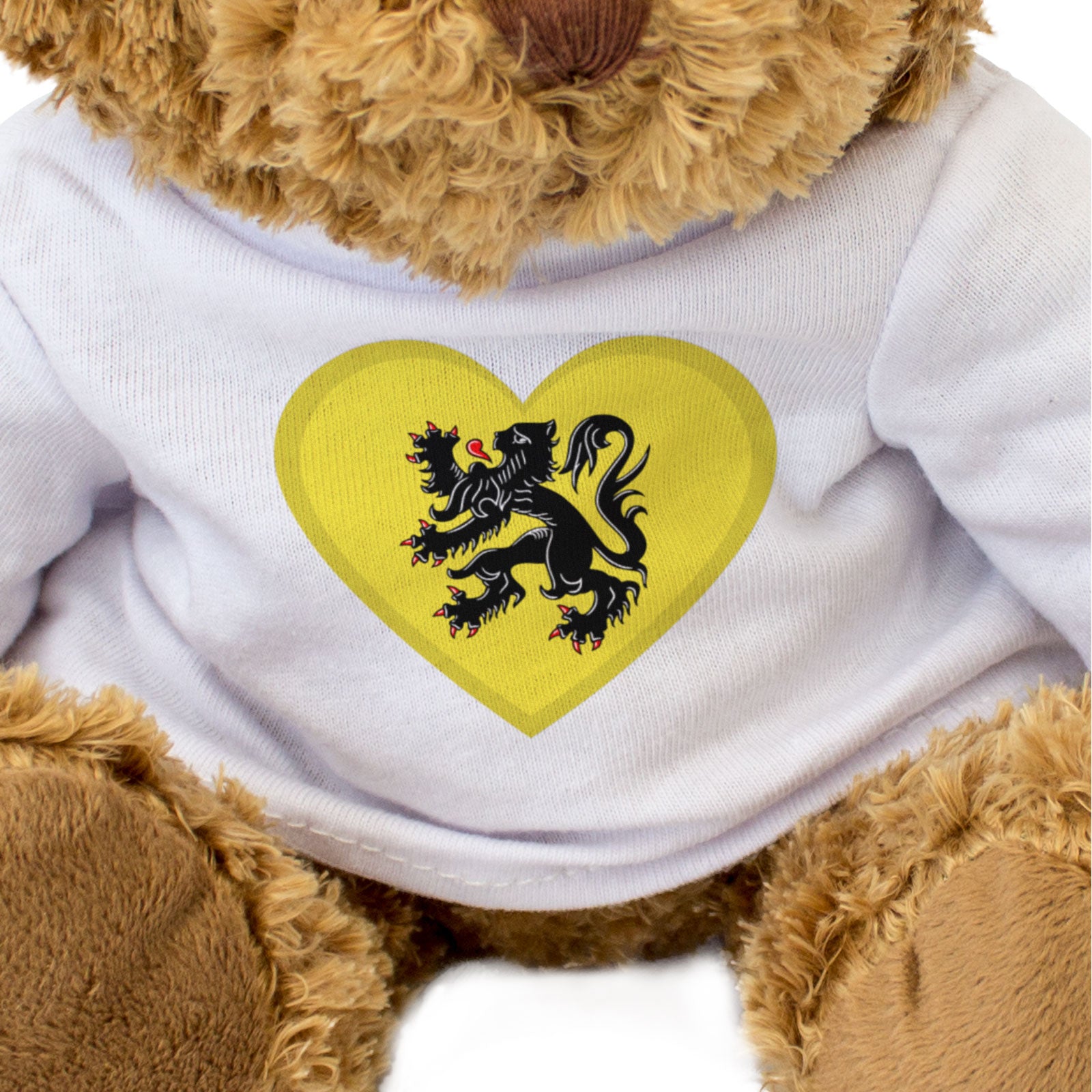 FLANDERS FLAG HEART - Teddy Bear - Cute Cuddly Soft - Flemish Gift Present