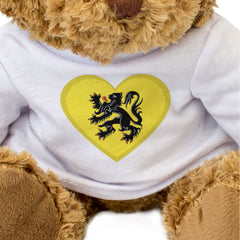 FLANDERS FLAG HEART - Teddy Bear - Cute Cuddly Soft - Flemish Gift Present