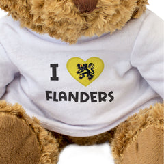 I LOVE FLANDERS FLAG - Teddy Bear - Cute Cuddly Soft - Belgium Gift Present