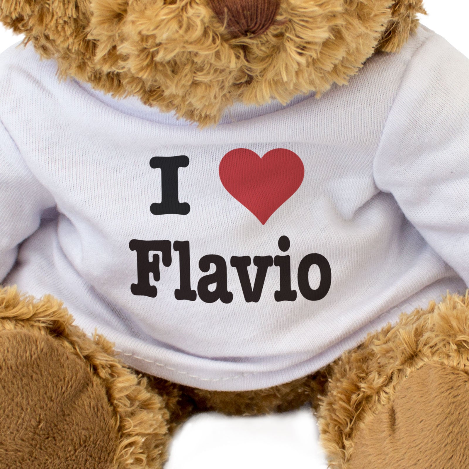 I LOVE FLAVIO - Teddy Bear - Cute Cuddly Soft Adorable - Funny Gift Present