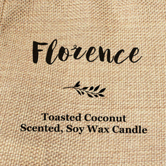 Florence personalised faux-burlap candle gift bag