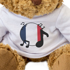 FRANCE FLAG (MUSICAL NOTES) - Teddy Bear - Cute - French Music Fan Gift Present