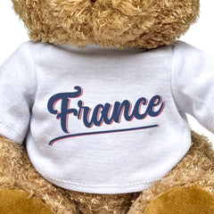 FRANCE (SCRIPT) - Teddy Bear - Cute Cuddly Soft Funny - French Gift Present