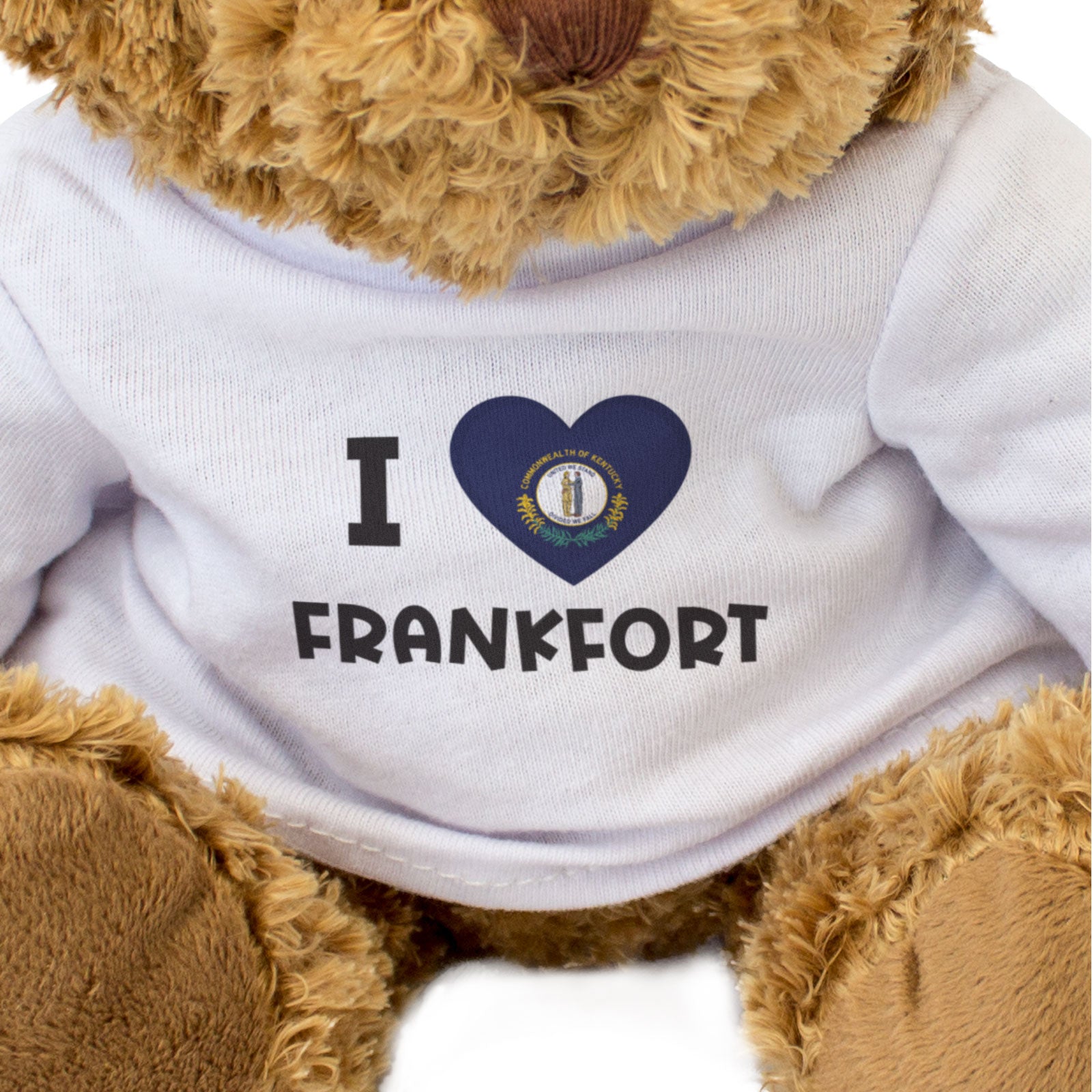 I LOVE FRANKFORT (KENTUCKY FLAG) - Teddy Bear - Cute Cuddly - Gift Present