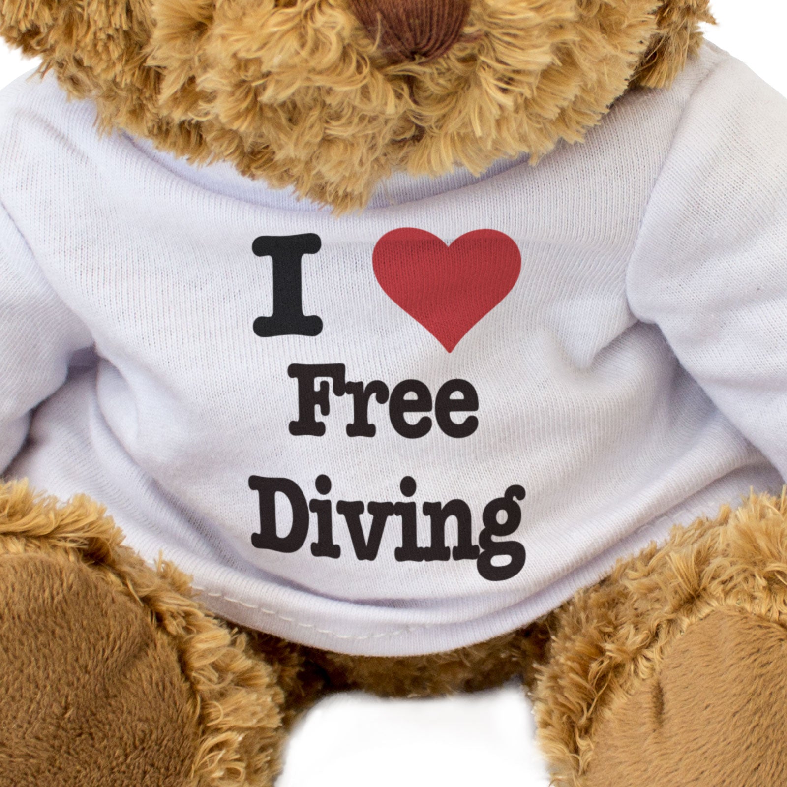 I LOVE FREE DIVING - Teddy Bear - Cute Cuddly Soft - Gift Present