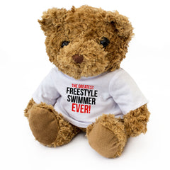 THE GREATEST FREESTYLE SWIMMER EVER - Teddy Bear - Cute Cuddly - Gift Present
