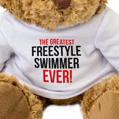 THE GREATEST FREESTYLE SWIMMER EVER - Teddy Bear - Cute Cuddly - Gift Present
