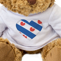 FRIESLAND FLAG HEART - Teddy Bear - Cute Cuddly Soft - Dutch Gift Present
