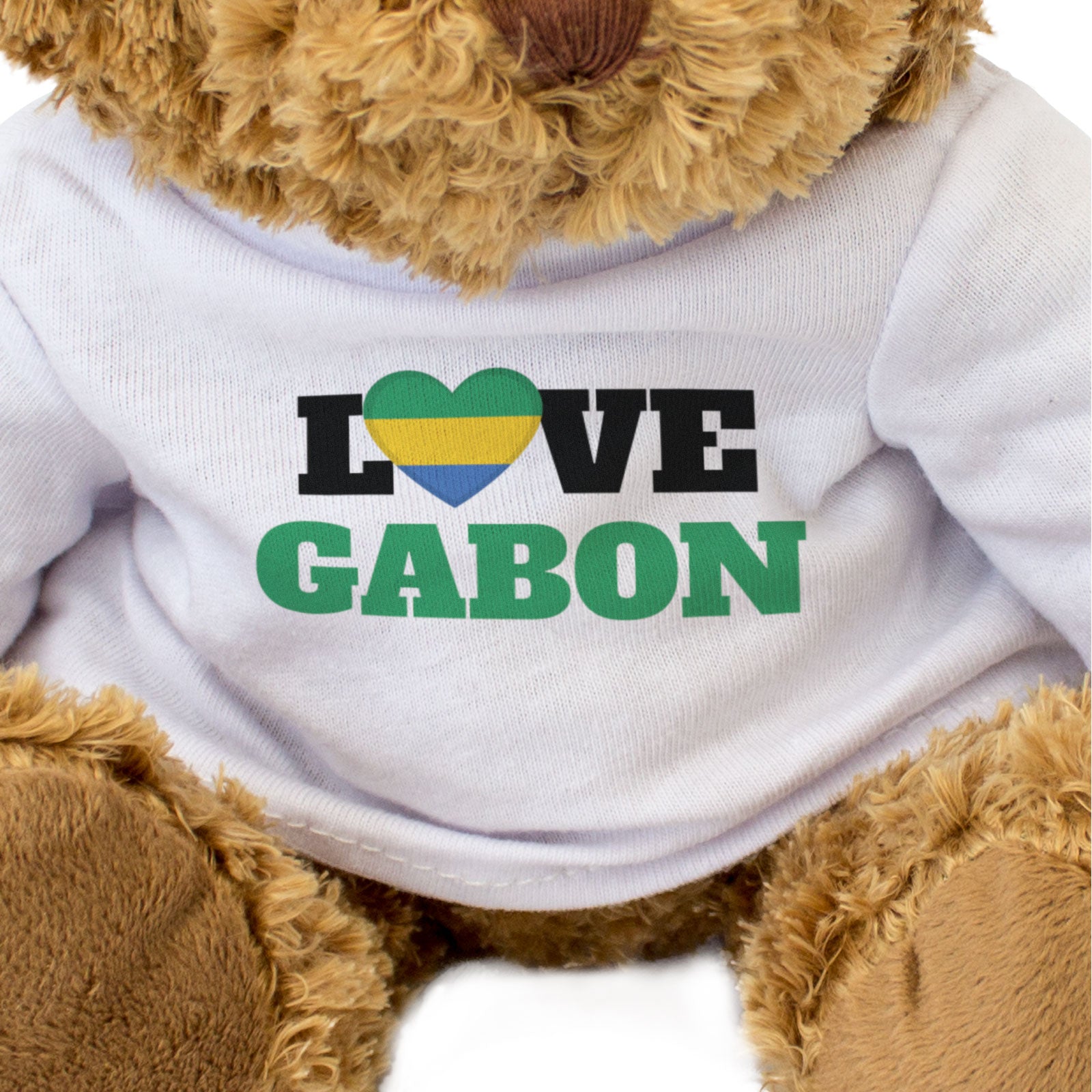 LOVE GABON (FLAG HEART) - Teddy Bear - Cute - Funny Souvenir Gift Present