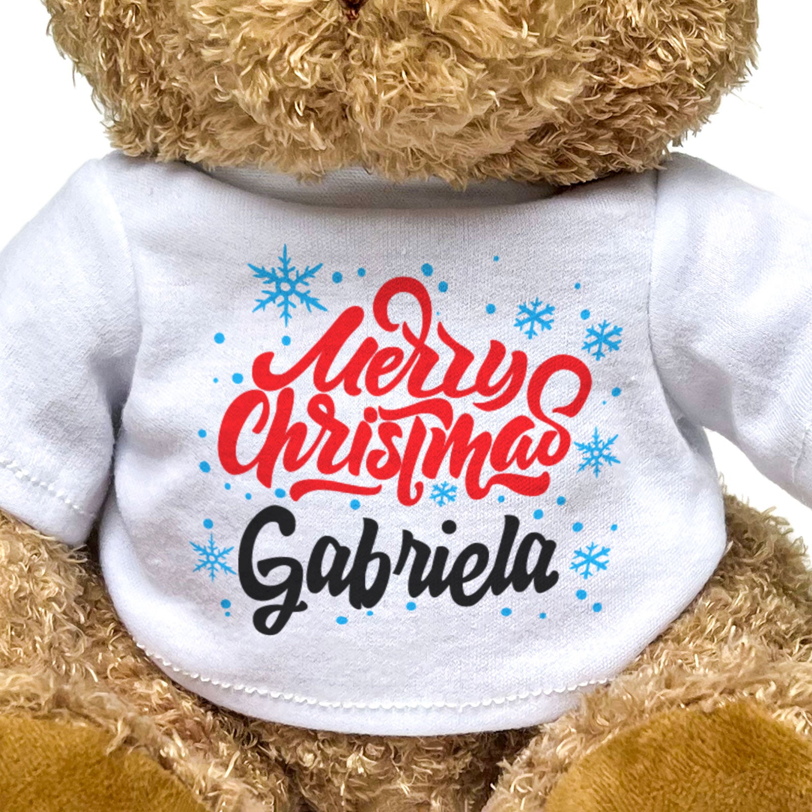MERRY CHRISTMAS GABRIELA - Teddy Bear - Cute Cuddly Soft - Xmas Gift Present