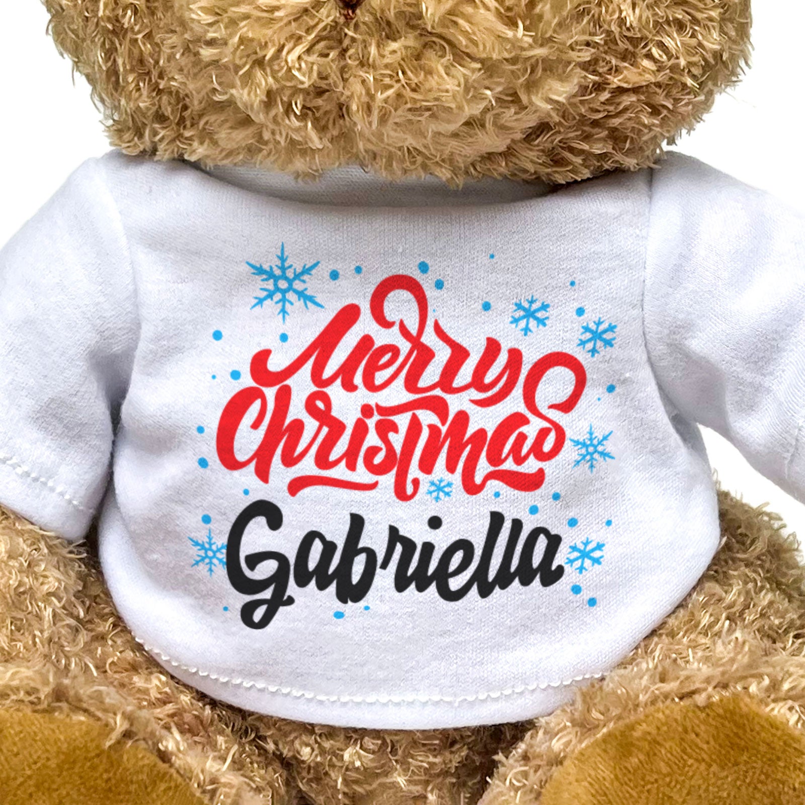 MERRY CHRISTMAS GABRIELLA - Teddy Bear - Cute Cuddly Soft - Xmas Gift Present