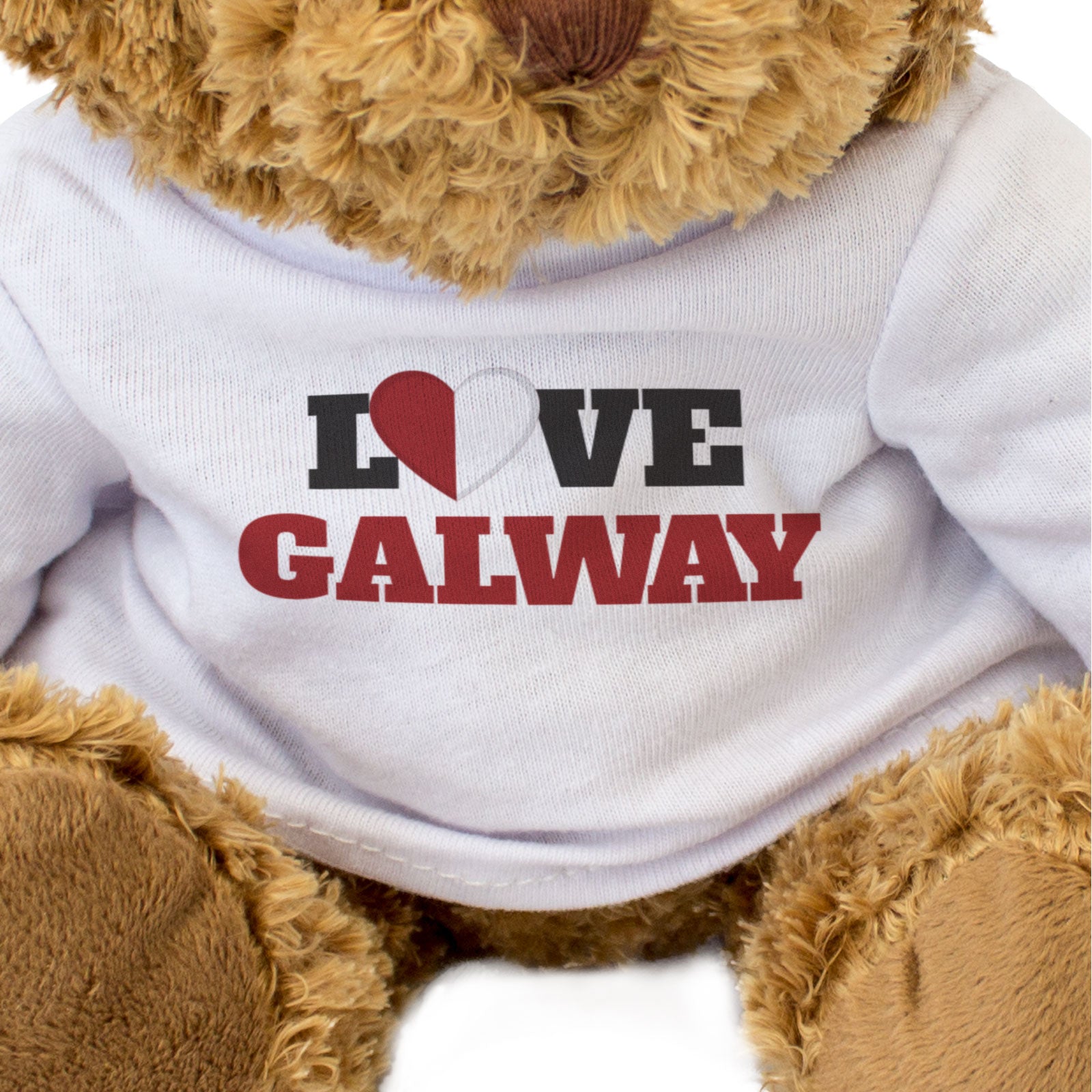 LOVE GALWAY (COUNTY COLOURS HEART) - Teddy Bear - Funny Ireland Gift Present