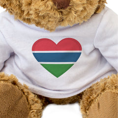 GAMBIA FLAG HEART - Teddy Bear - Cute Cuddly Soft - Gambian Gift Present