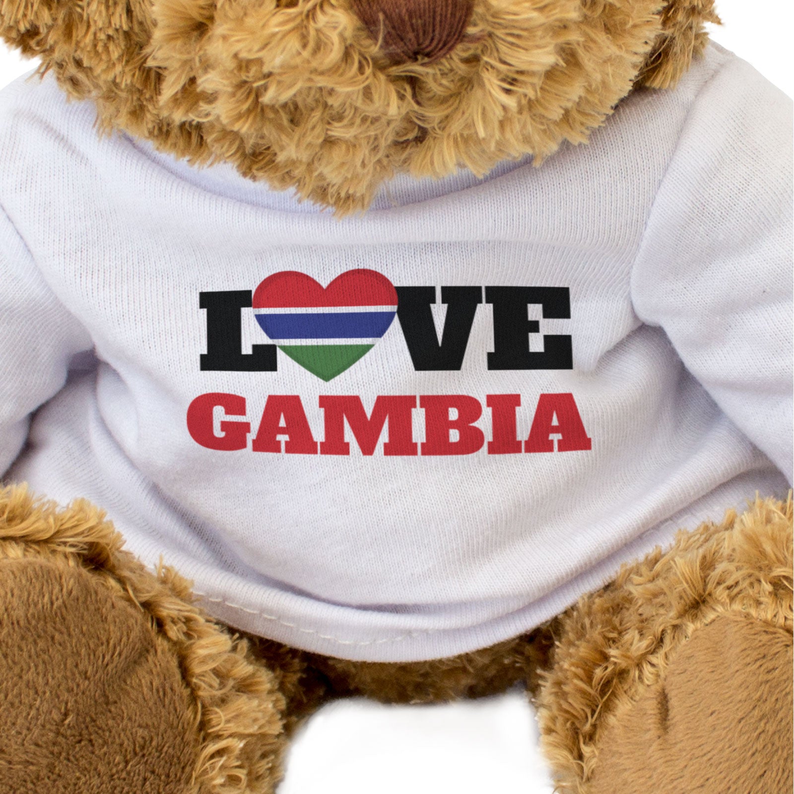 LOVE GAMBIA (FLAG HEART) - Teddy Bear - Cute - Funny Souvenir Gift Present
