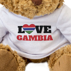 LOVE GAMBIA (FLAG HEART) - Teddy Bear - Cute - Funny Souvenir Gift Present