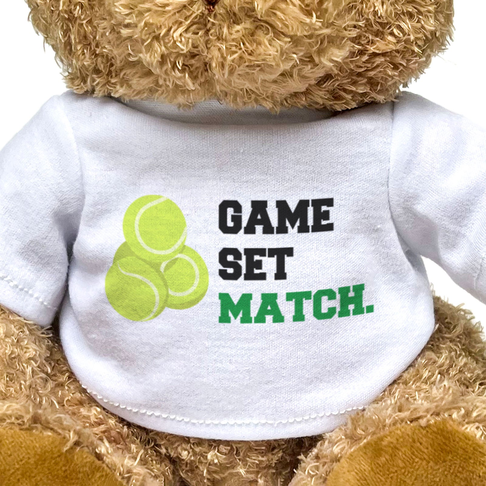 GAME SET MATCH - Teddy Bear - Cute Soft - Funny Tennis Player Gift Present