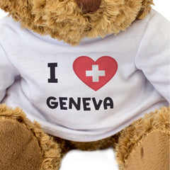 I LOVE GENEVA (SWITZERLAND FLAG) - Teddy Bear - Cute Cuddly - Swiss Gift Present