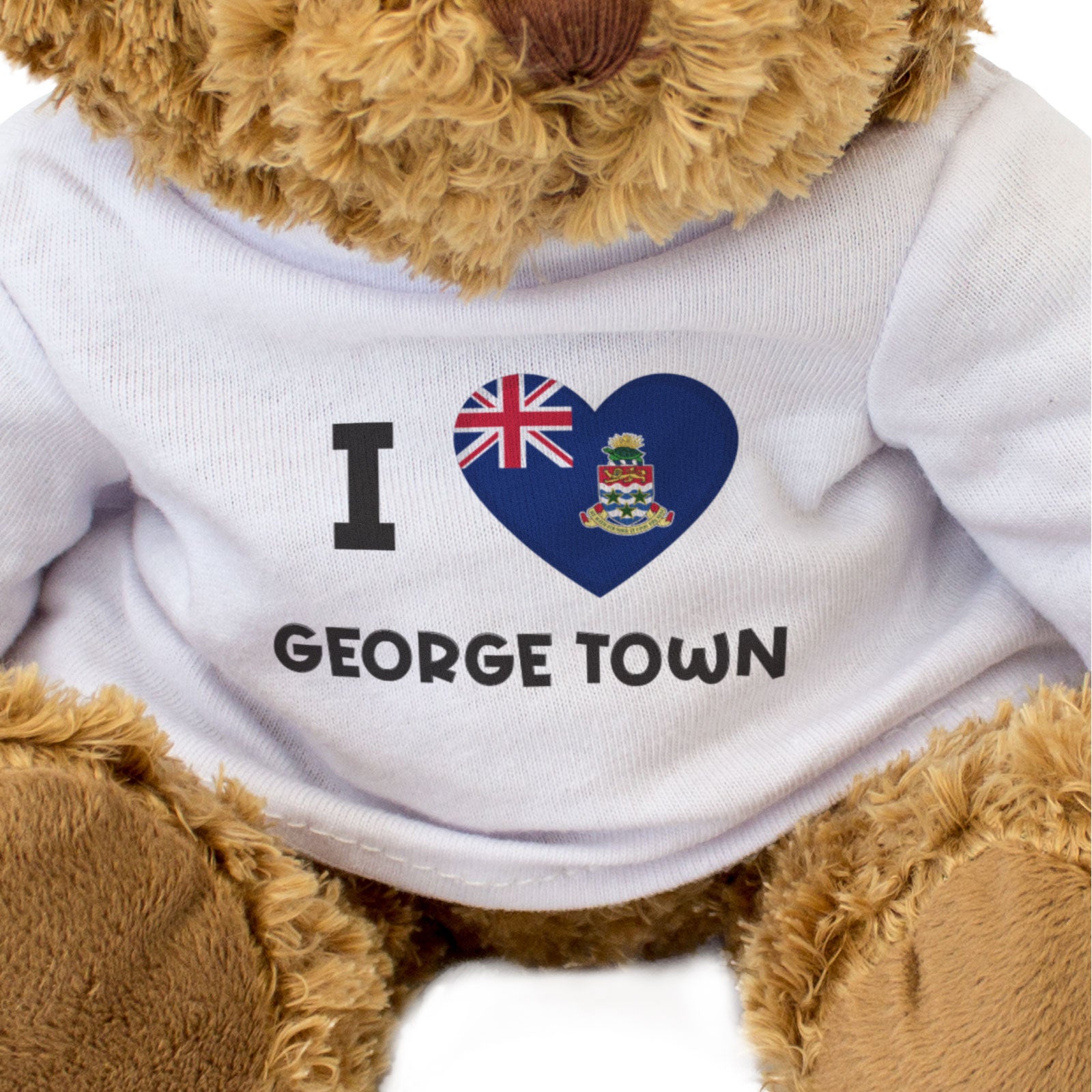 I LOVE GEORGE TOWN (CAYMAN ISLANDS FLAG) - Teddy Bear - Souvenir Gift Present