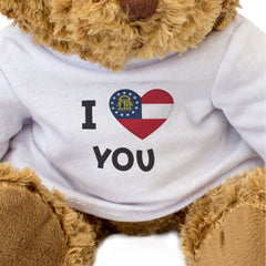 I LOVE YOU (GEORGIA STATE FLAG) - Teddy Bear - Cute - Romantic Gift Present