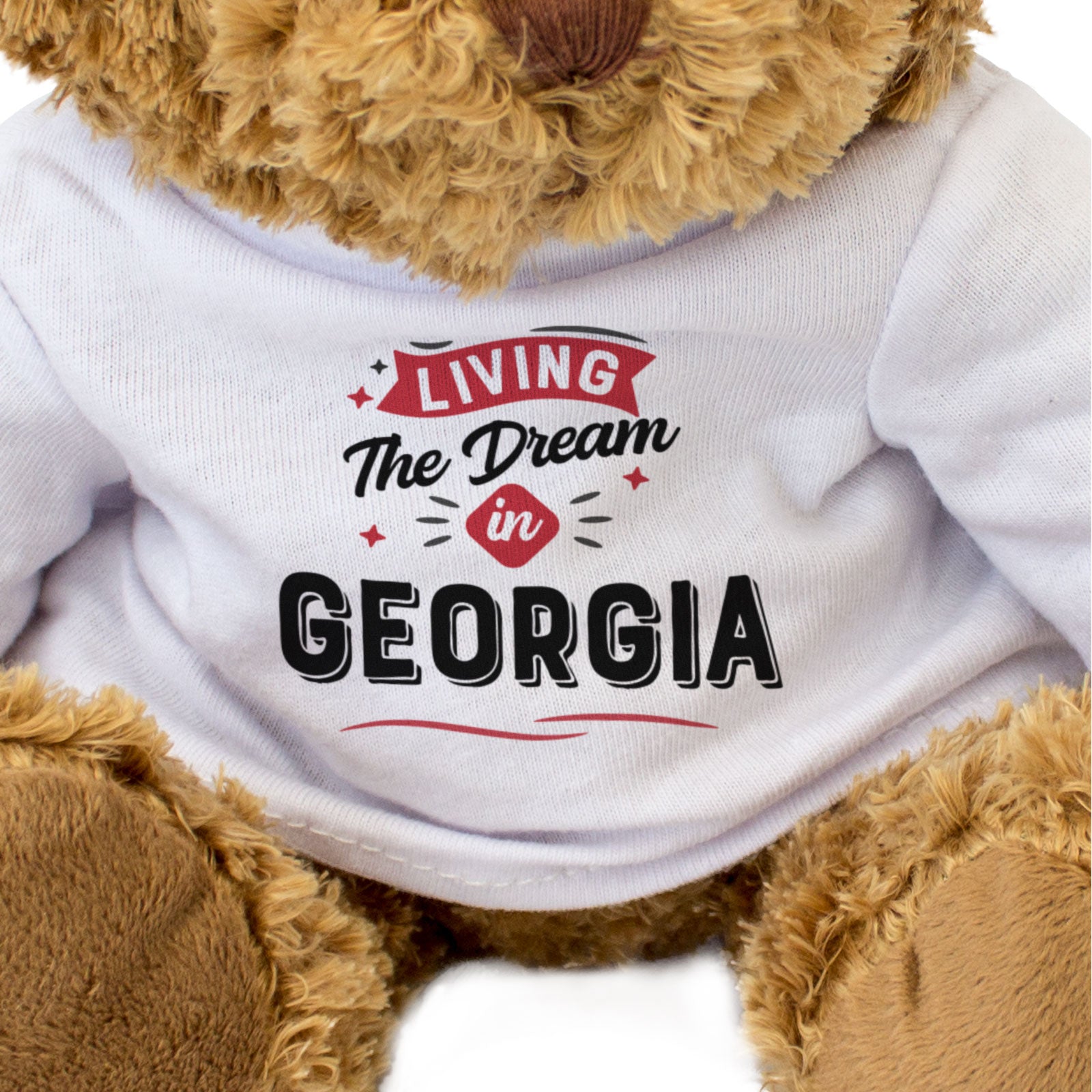 LIVING THE DREAM IN GEORGIA - Teddy Bear - Cute Cuddly - Funny Gift Present