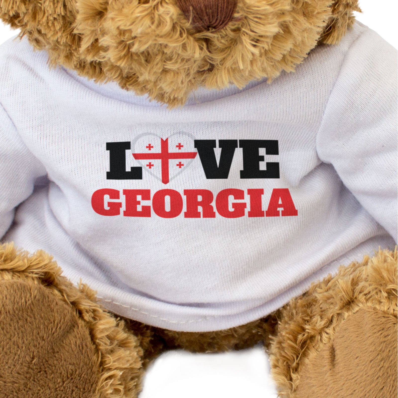 LOVE GEORGIA (FLAG HEART) - Teddy Bear - Cute Funny - Souvenir Gift Present