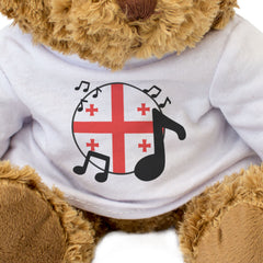 GEORGIA FLAG (MUSICAL NOTES) - Teddy Bear - Georgian Music Fan Gift Present