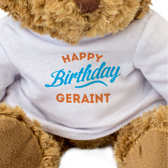 HAPPY BIRTHDAY GERAINT - Teddy Bear - Cute Cuddly Soft - Funny Gift Present