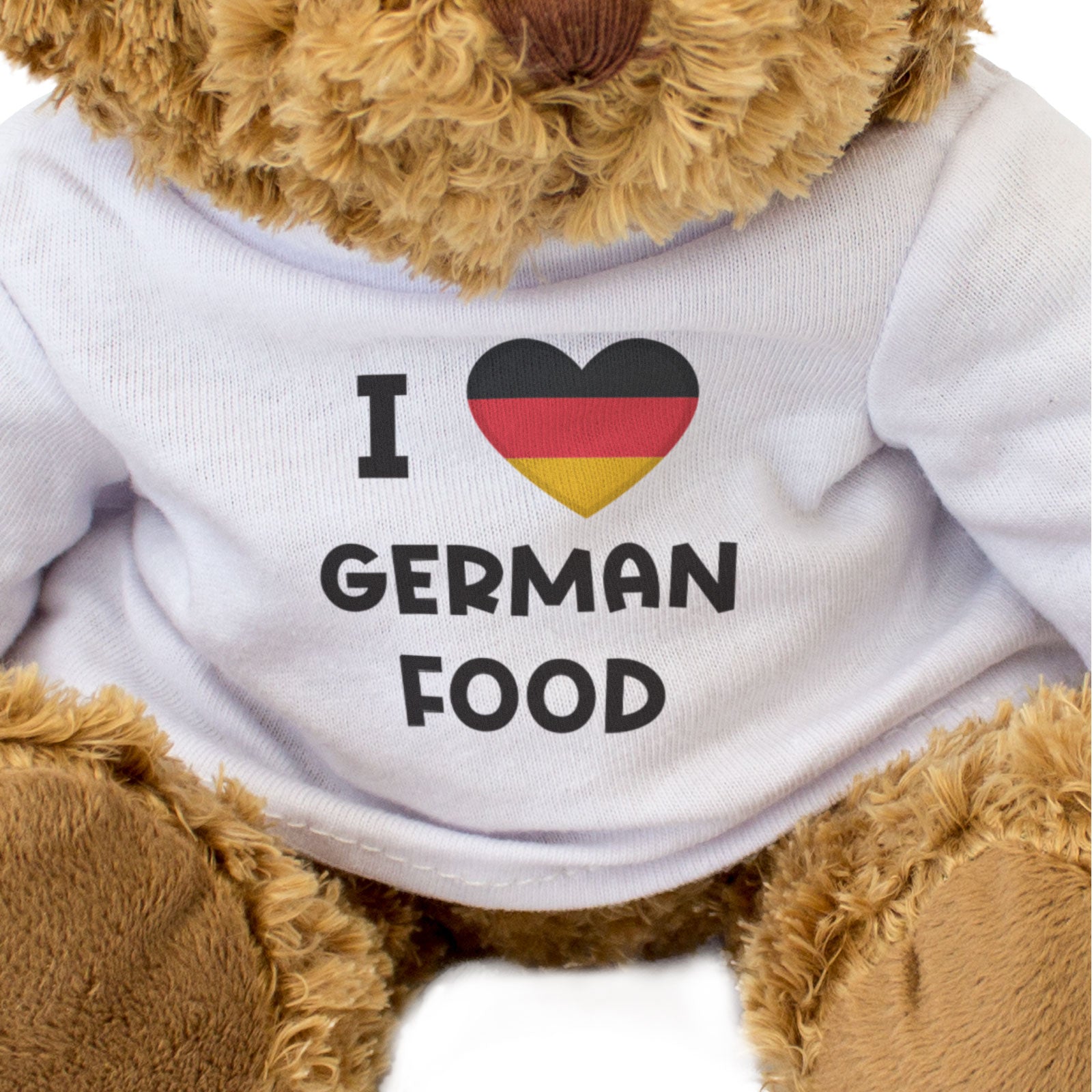 I LOVE GERMAN FOOD (GERMANY FLAG) - Teddy Bear - Cute Funny - Gift Present