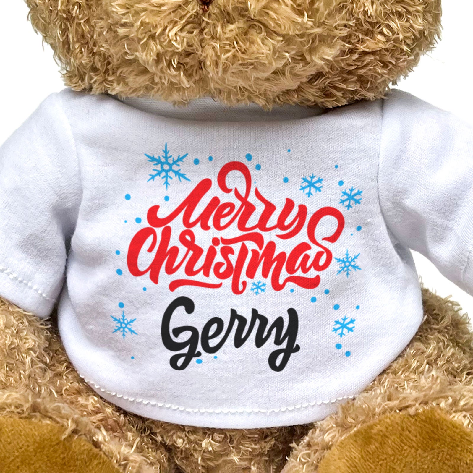 MERRY CHRISTMAS GERRY - Teddy Bear - Cute Cuddly - Funny Xmas Gift Present