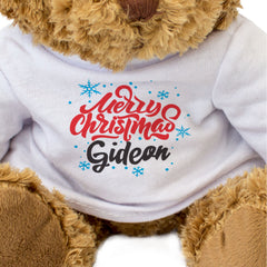 MERRY CHRISTMAS GIDEON - Teddy Bear - Cute Soft - Funny Xmas Gift Present