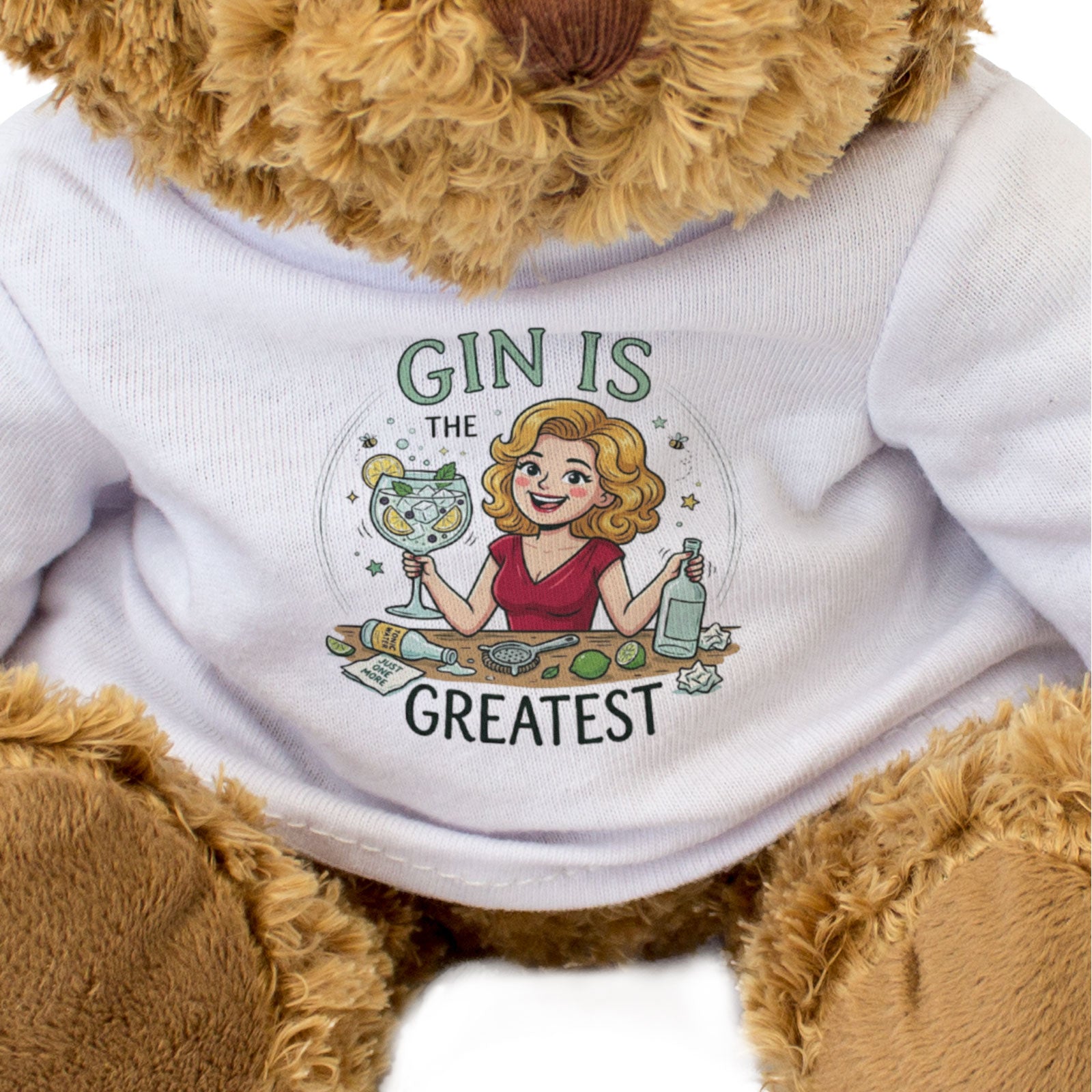 GIN IS THE GREATEST - Teddy Bear - Cute Cuddly Soft - Funny Gift Present